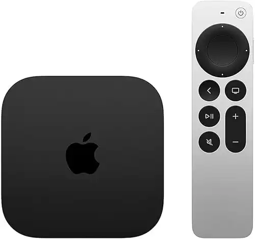 Apple TV 4K Wi-Fi (3rd Generation) + Siri Remote + Power Cord + Apple 1 Year Limited Warranty (128 GB WiFi & Ethernet)