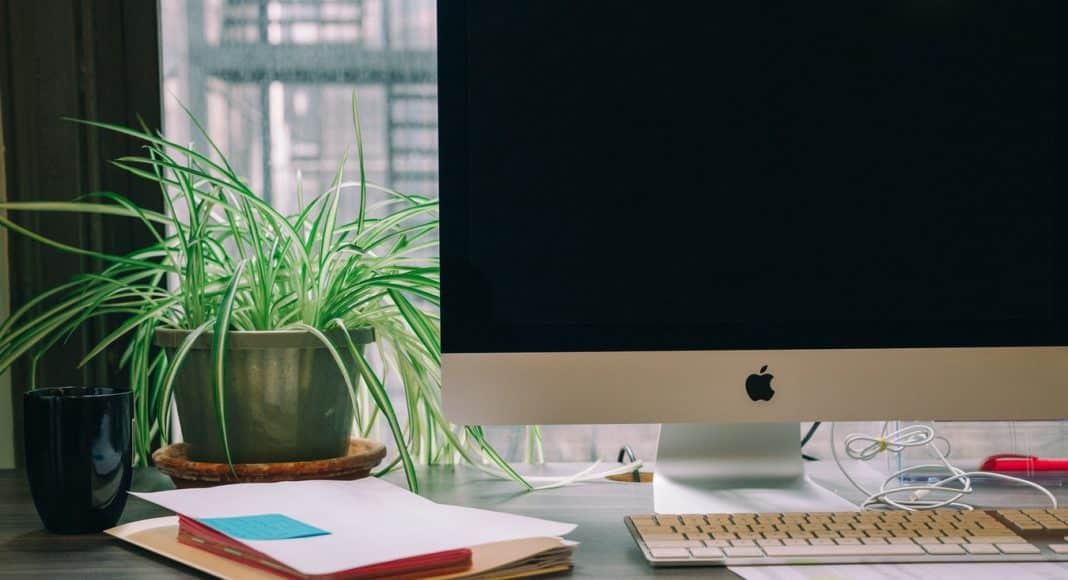 iMac on top of a table